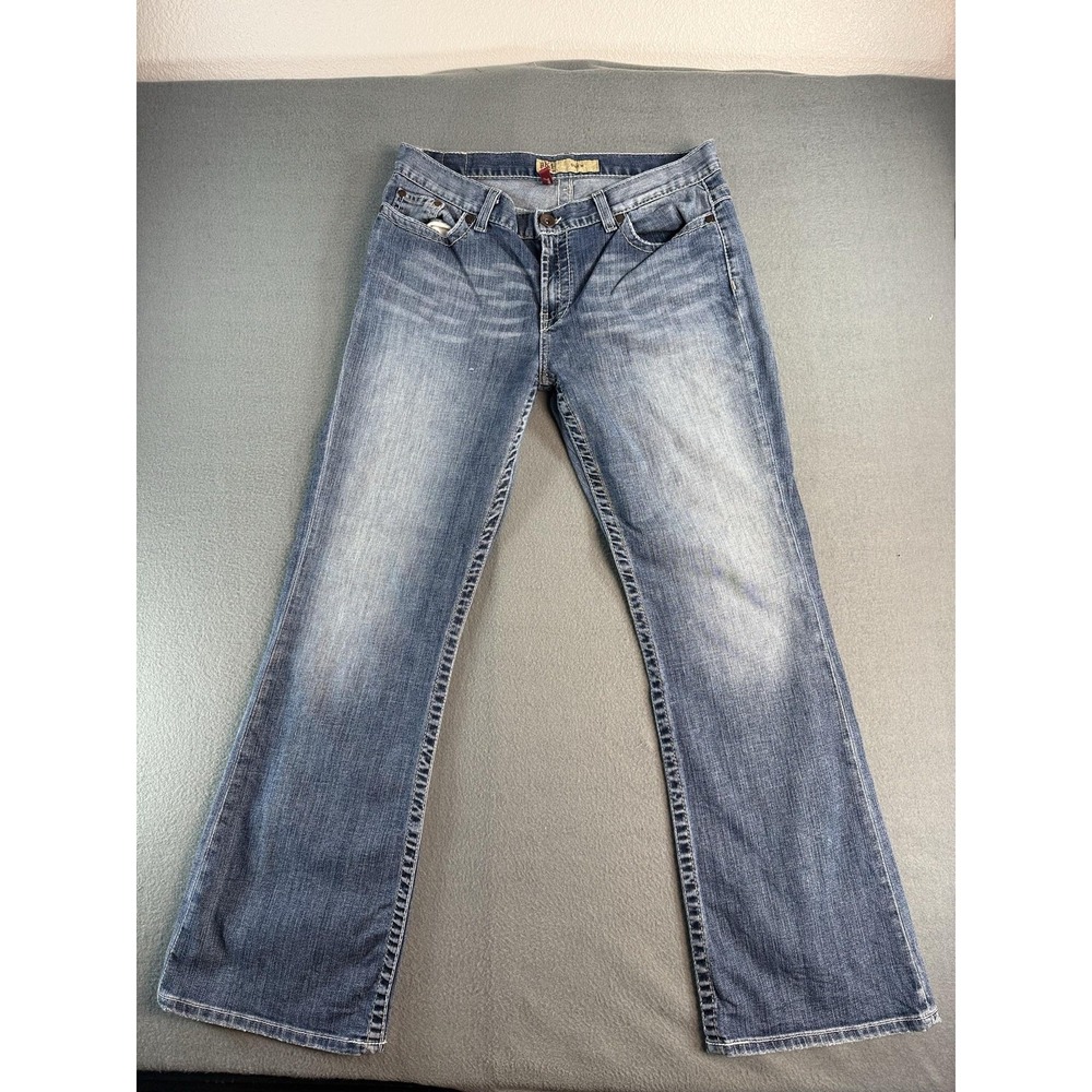 BKE Women's High-Rise Flare Jeans in Light Blue Wash